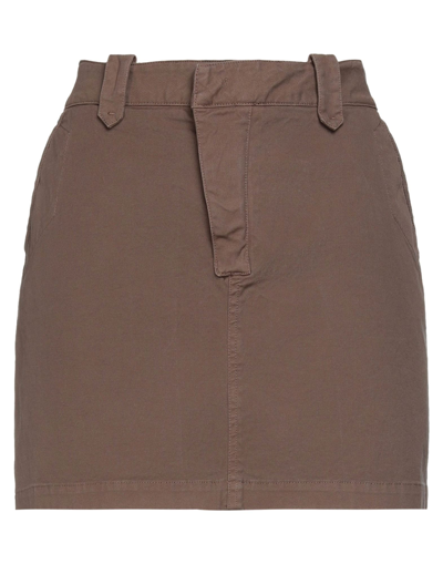 Shop Mason's Woman Mini Skirt Khaki Size 6 Cotton, Elastane In Beige
