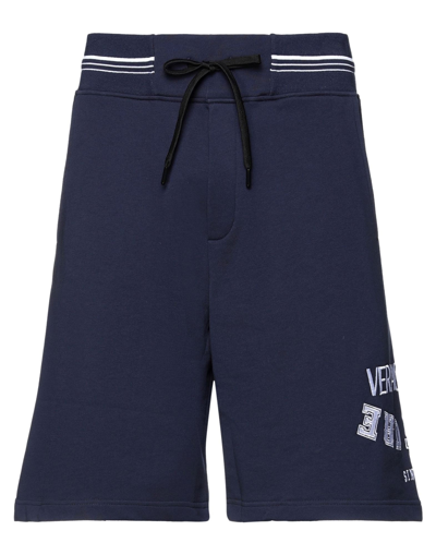 Shop Versace Jeans Couture Man Shorts & Bermuda Shorts Blue Size M Cotton