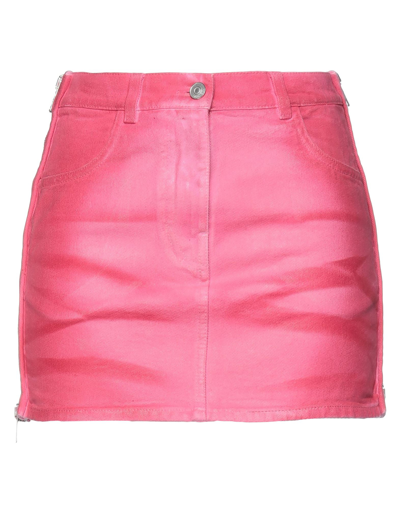 Shop Givenchy Woman Denim Skirt Fuchsia Size 8 Cotton In Pink