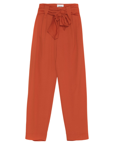 Shop Dondup Woman Pants Rust Size 30 Acetate, Silk In Red