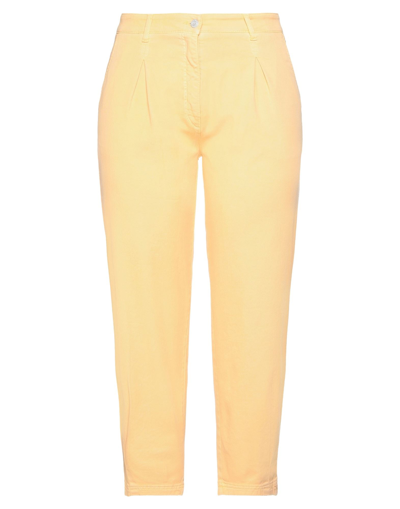 Shop Cambio Woman Pants Apricot Size 10 Cotton, Elastane In Orange