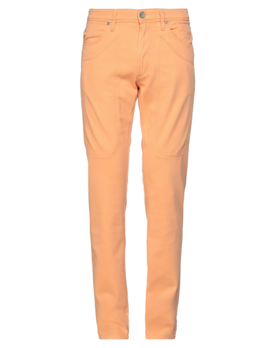 Shop Jeckerson Man Pants Apricot Size 32 Tencel, Cotton, Elastane In Orange