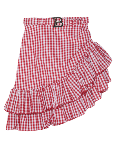 Shop Balmain Woman Mini Skirt Red Size 4 Cotton
