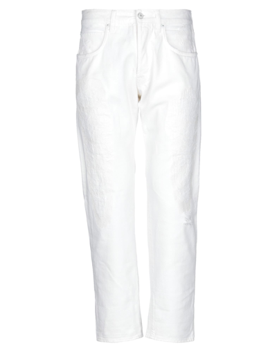 Shop People (+)  Man Denim Pants White Size 34 Cotton