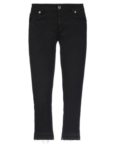 Shop Avantgar Denim By European Culture Cropped Pants In Black