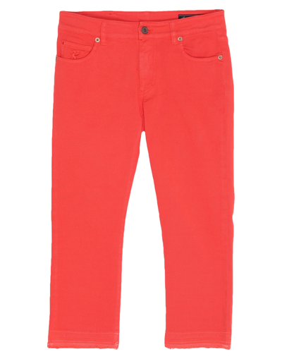 Shop Avantgar Denim By European Culture Woman Pants Coral Size 29 Cotton, Polyester, Elastane In Red