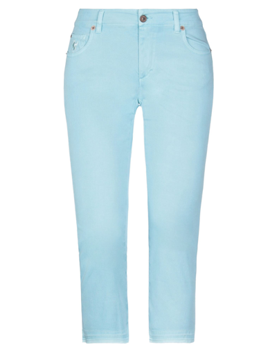 Shop Avantgar Denim By European Culture Woman Cropped Pants Sky Blue Size 25 Cotton, Polyester, Elastane