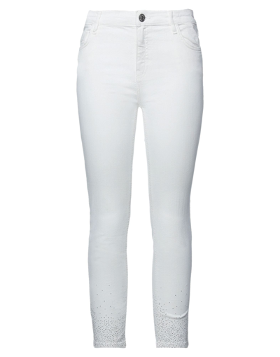 Shop My Twin Twinset Woman Jeans White Size 28 Cotton, Viscose, Elastane