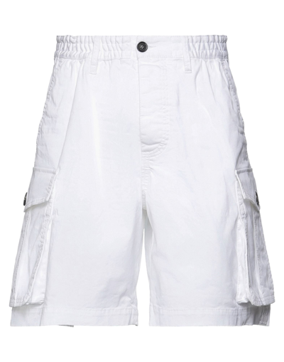 Shop Dsquared2 Man Shorts & Bermuda Shorts White Size 28 Cotton, Elastane, Polyester, Polyurethane, Cellu