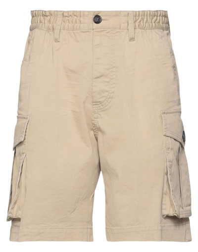 Shop Dsquared2 Man Shorts & Bermuda Shorts Beige Size 32 Cotton, Elastane, Polyester, Polyurethane, Cellu