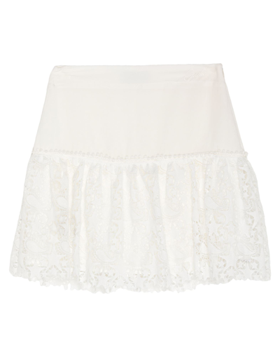 Shop Gaelle Paris Gaëlle Paris Woman Mini Skirt White Size 10 Viscose, Linen