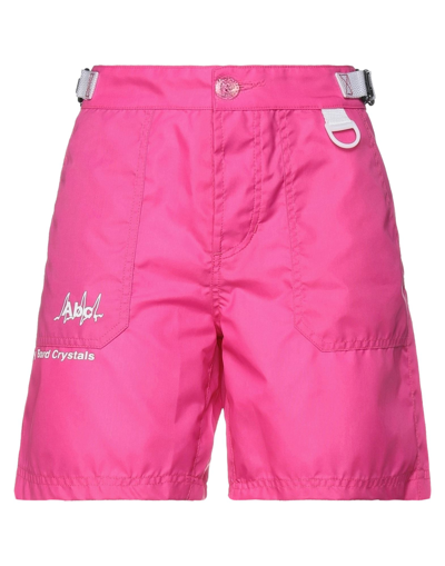 Shop Advisory Board Crystals Woman Shorts & Bermuda Shorts Fuchsia Size Xl Polyamide In Pink