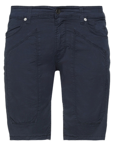 Shop Jeckerson Man Shorts & Bermuda Shorts Midnight Blue Size 31 Cotton, Elastane In Dark Blue
