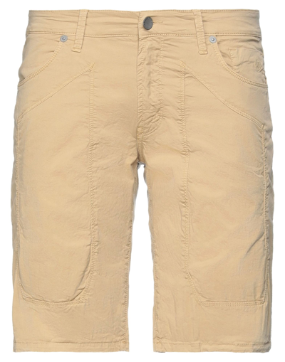 Shop Jeckerson Man Shorts & Bermuda Shorts Beige Size 28 Cotton, Elastane