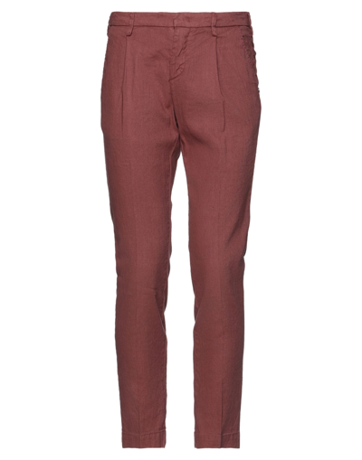 Shop Gabardine Pants In Brick Red