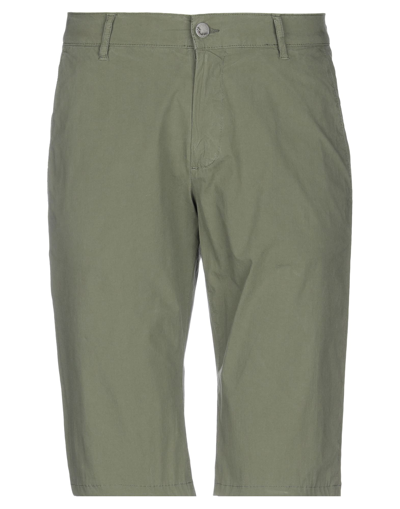 Shop Grey Daniele Alessandrini Man Shorts & Bermuda Shorts Military Green Size 33 Cotton, Elastane