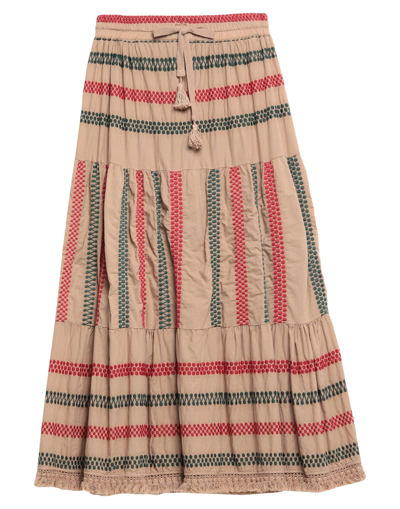 Shop Motel Woman Midi Skirt Camel Size M Cotton, Polyester In Beige