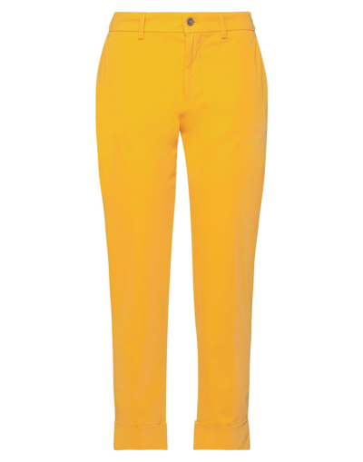 Shop Berwich Woman Pants Yellow Size 6 Cotton, Elastane