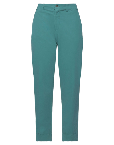 Shop Berwich Woman Pants Emerald Green Size 8 Cotton, Elastane