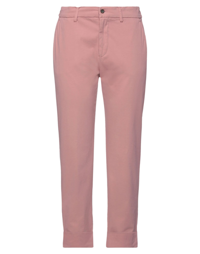 Shop Berwich Woman Pants Pastel Pink Size 8 Cotton, Elastane