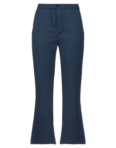 Shop Dondup Woman Pants Midnight Blue Size 10 Cotton