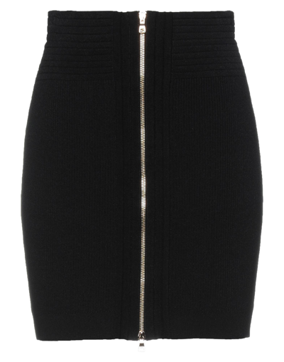 Shop Balmain Woman Mini Skirt Black Size 8 Viscose, Polyester