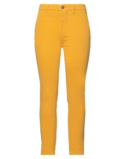 Shop Berwich Woman Pants Yellow Size 4 Cotton, Lyocell, Elastane