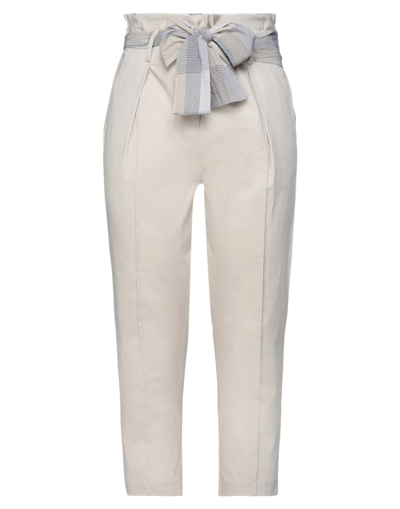Shop Pianurastudio Woman Pants Beige Size 10 Cotton, Elastane, Polyamide