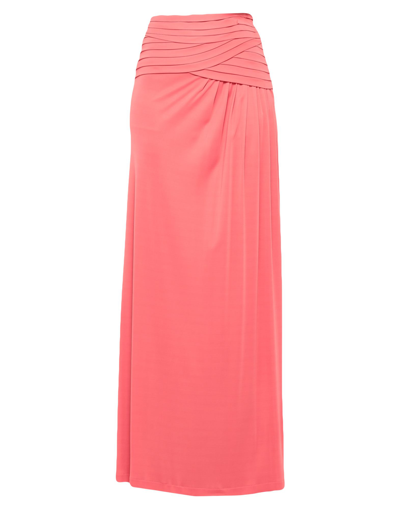 Shop Ice Iceberg Woman Maxi Skirt Coral Size 8 Viscose In Red