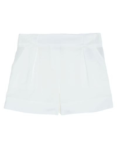 Shop Lorena Antoniazzi Woman Shorts & Bermuda Shorts White Size 4 Viscose, Elastane, Acetate, Silk