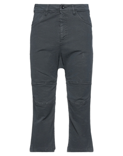 Shop Nostrasantissima Man Cropped Pants Steel Grey Size 38 Cotton, Elastane
