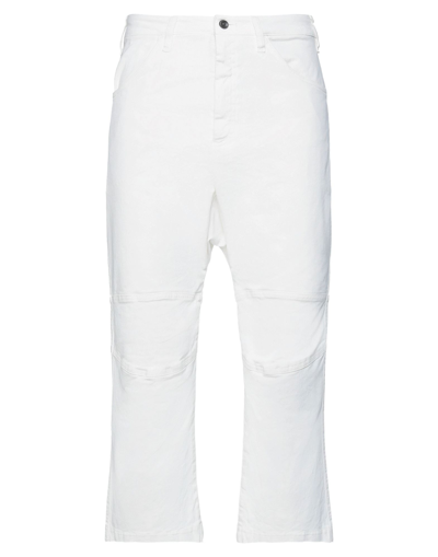 Shop Nostrasantissima Man Cropped Pants White Size 34 Cotton, Elastane