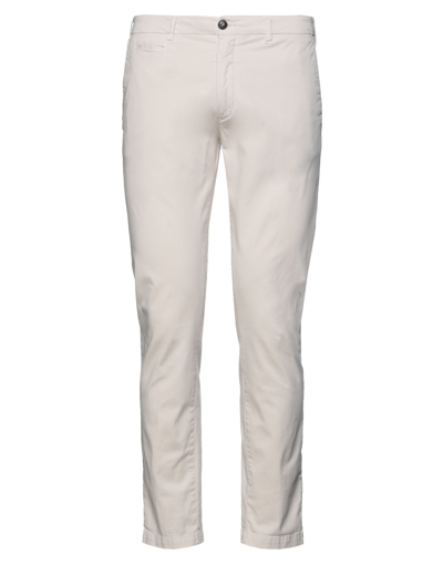 Shop 40weft Man Pants Ivory Size 40 Cotton, Elastane In White