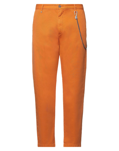Shop Berna Man Pants Orange Size 34 Cotton