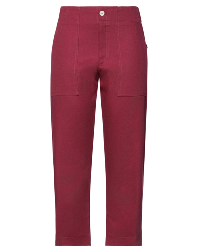 Shop Laboratorio Woman Pants Garnet Size 2 Cotton In Red