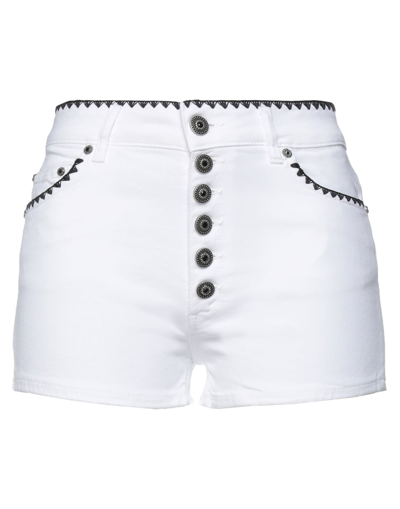 Shop Dondup Woman Denim Shorts White Size 26 Cotton, Elastomultiester, Elastane