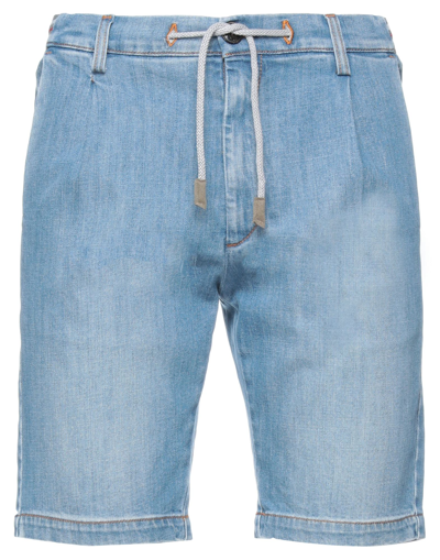 Shop Eleventy Man Denim Shorts Blue Size 30 Cotton, Elastane