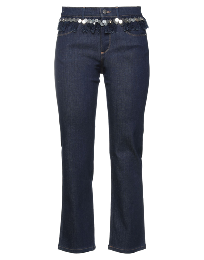 Shop Roberto Cavalli Woman Jeans Blue Size 6 Cotton, Elastomultiester, Elastane
