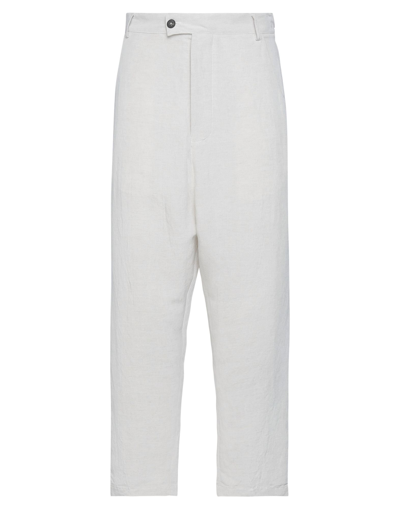 Shop Nostrasantissima Man Pants Light Grey Size 36 Viscose, Linen