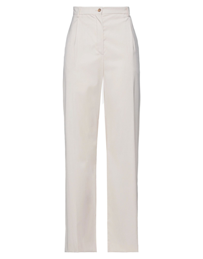 Shop La Collection Woman Pants Ivory Size 2 Virgin Wool, Viscose, Elastane In White