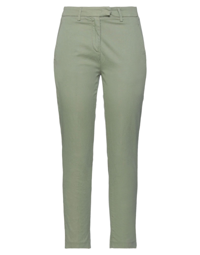 Shop Dondup Woman Pants Military Green Size 31 Cotton, Linen, Elastane