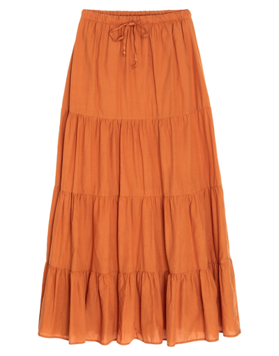 Shop Vanessa Scott Woman Maxi Skirt Camel Size S/m Cotton In Beige