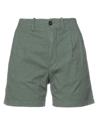 Shop Pence Woman Shorts & Bermuda Shorts Green Size 0 Cotton, Linen, Elastane