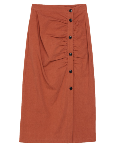 Shop Masscob Midi Skirts In Rust
