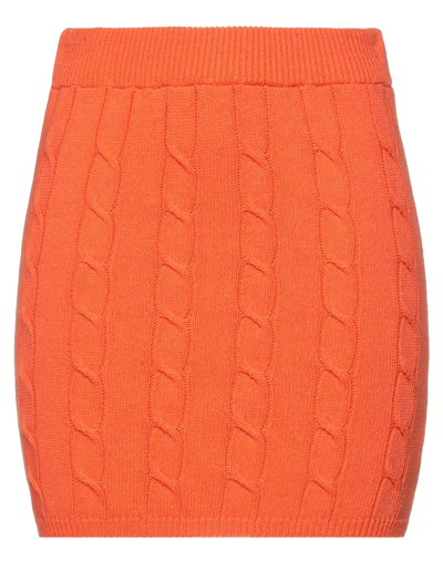 Shop Vicolo Woman Mini Skirt Orange Size Onesize Cotton, Acrylic