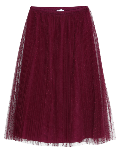 Shop Red Valentino Woman Midi Skirt Burgundy Size 4 Polyester