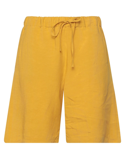 Rue Du Bac Woman Shorts & Bermuda Shorts Marigold Size 4 Viscose, Linen In Yellow