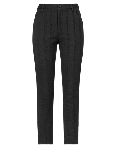 Shop Nostrasantissima Woman Pants Black Size 12 Cotton, Linen, Viscose, Acrylic, Polyamide