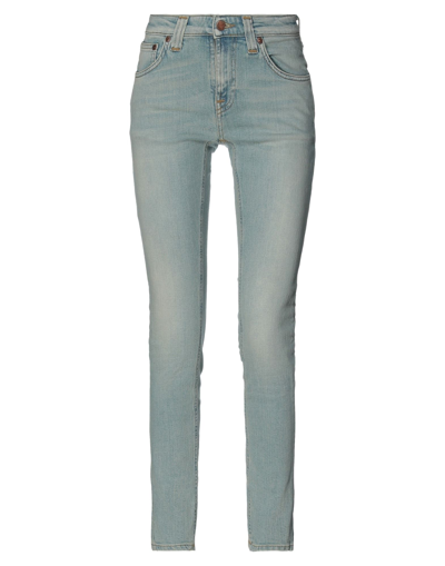 Shop Nudie Jeans Co Woman Denim Pants Blue Size 30w-30l Organic Cotton, Elastane