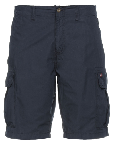 Shop Napapijri Man Shorts & Bermuda Shorts Midnight Blue Size 29 Cotton